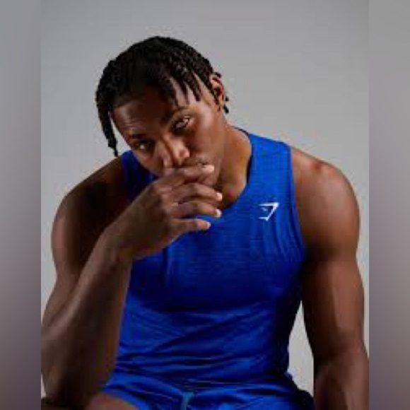 Gymshark men’s royal blue marled muscle shirt tank size large - Picture 1 of 8
